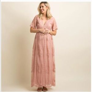 Blush color maternity dress